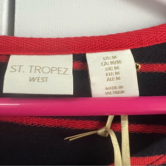 St. Tropez navy and red stripe long sleeve t-shirt dress - Picture 3 of 6